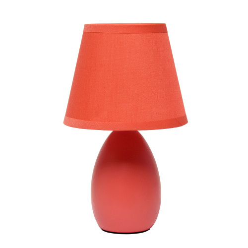 Ceramic Table Desk Lamp with Tapered Drum Shade - 9.5" - Orange - IMAGE 1