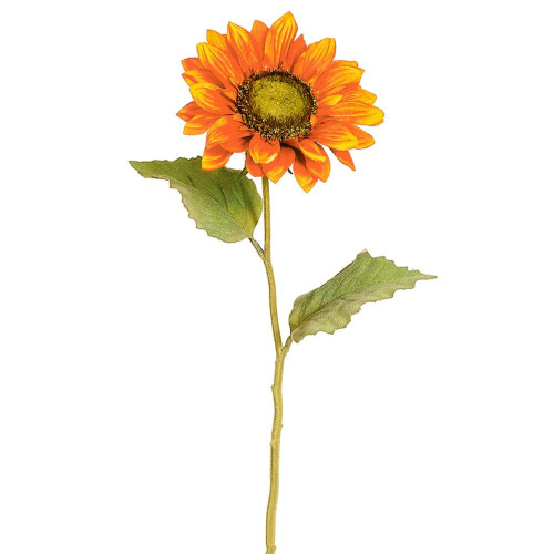 Sunflower Artificial Floral Spray - 24" - Orange - Pack of 24 - IMAGE 1