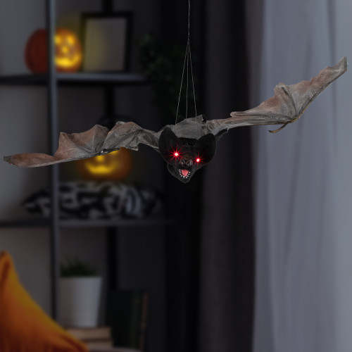 LED Lighted Animated Halloween Bat with Wings - 48" - IMAGE 1