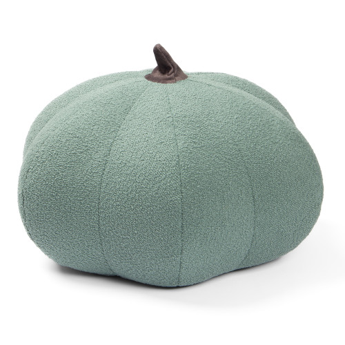 Fall Harvest Textured Pumpkin Pouf Ottoman - 24" - Green - IMAGE 1