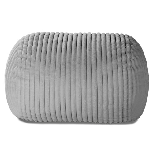 Ribbed Faux Fur Bean Bag Loveseat - 64" - Gray - IMAGE 1