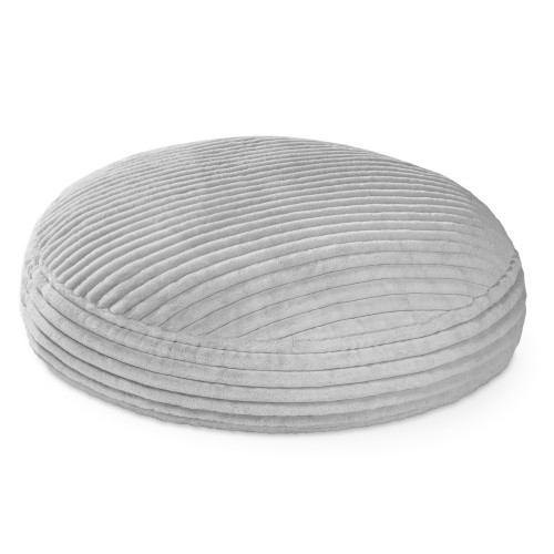 Large Round Cocoon Faux Fur Bean Bag Chair - 6' - Gray - IMAGE 1