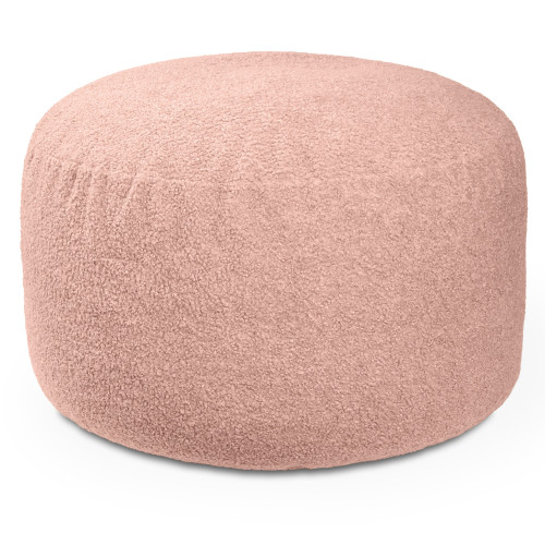 Large Faux Fur Plush Round Bean Bag Chair - 4' - Pink - IMAGE 1