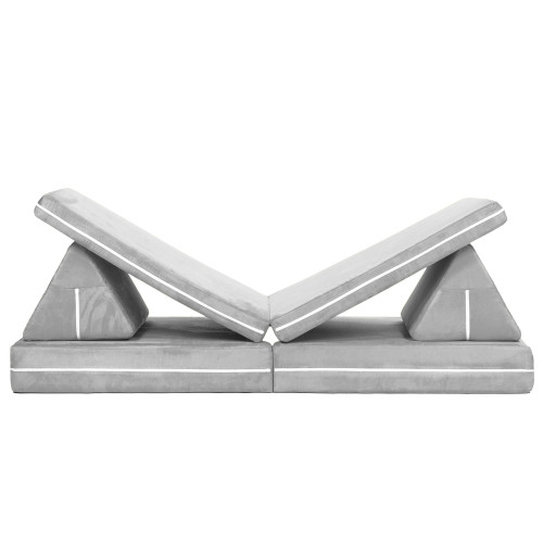 6-Piece Children's Zipline Playscape Furniture Playset - 66" - Gray - IMAGE 1