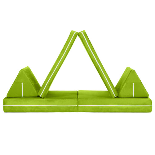 6-Piece Zipline Playscape Children's Furniture Playset - 66" - Lime Green - IMAGE 1