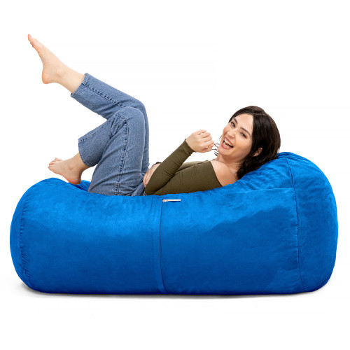 Bean Bag Lounger with Zipper - 4' - Blue - IMAGE 1
