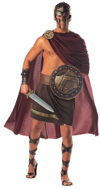 Red and Gold Spartan Warrior Men Adult Halloween Costume - Extra Large - IMAGE 1