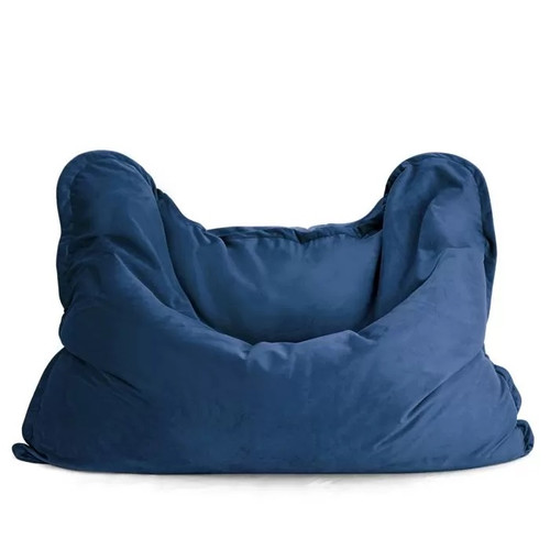 Mini Velvet Rectangular Bean Bag Cover - 43" x 55" - Denim Blue - IMAGE 1