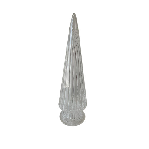 Cone Tree Glass Tabletop Decoration - 13" - Clear - IMAGE 1