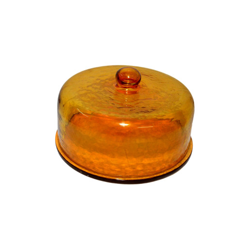 Cake Display Serving Board with Glass Dome - 11.25" - Yellow - IMAGE 1