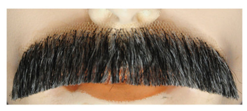 Dark Brown And Gray Downturn M2 Men Adult Halloween Mustache Costume Accessory - One Size - IMAGE 1