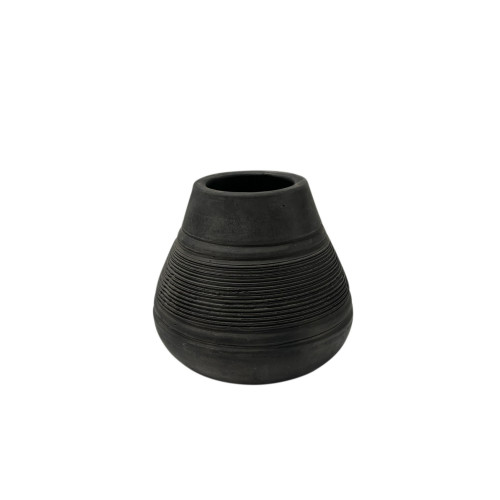 Tapered Terracotta Vase - 6.25" - Black - IMAGE 1
