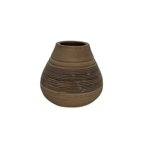 Terracotta Tapered Vase - 6.25" - Brown - IMAGE 1