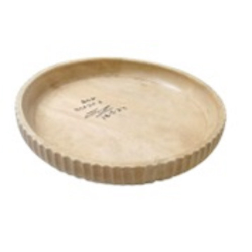 Sun Bleached Wooden Serving Bowl - 15” - Beige - IMAGE 1
