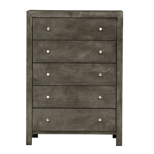 5-Drawer Wood Bedroom Chest - 48" - Gray - IMAGE 1