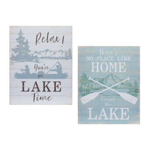 Lake Life Sentiment Rectangular Wall Sign - 20" - Set of 2 - IMAGE 1