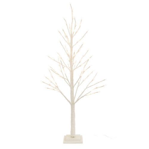 LED Lighted Glittered Christmas Twig Tree - 4' - White - IMAGE 1