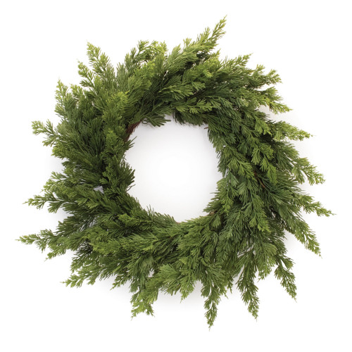 Variegated Pine Artificial Christmas Wreath - 25” - Unlit - IMAGE 1