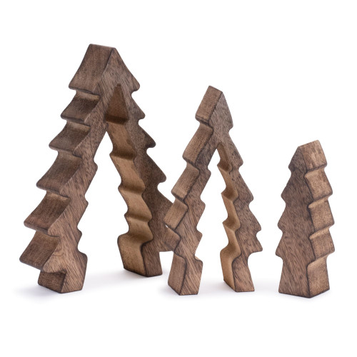 Pine Tree Christmas Tabletop Decorations - 8.5" - Set of 2 - IMAGE 1