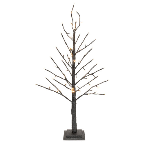 LED Lighted Glittered Christmas Twig Tree - 36" - Black - IMAGE 1