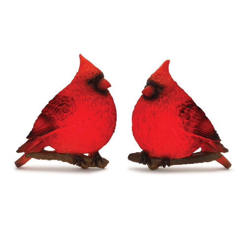 LED Lighted Cardinal Bird Christmas Wall Arts - 11" x 10" - Set of 2 - IMAGE 1