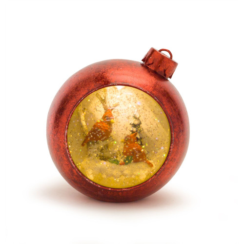 LED Lighted and Musical Cardinal Birds Christmas Snow Globe with Timer - 6.25" - IMAGE 1