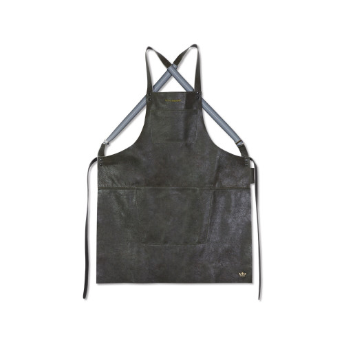 Vintage Suspender-Style Unisex Adult Kitchen Apron - 36.25" - Gray - IMAGE 1