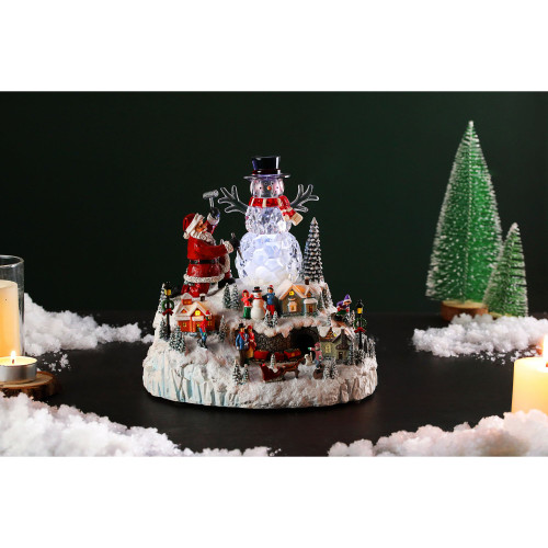 Musical LED Lighted Snowman Village Christmas Decorations - 7.5" - Set of 2 - IMAGE 1