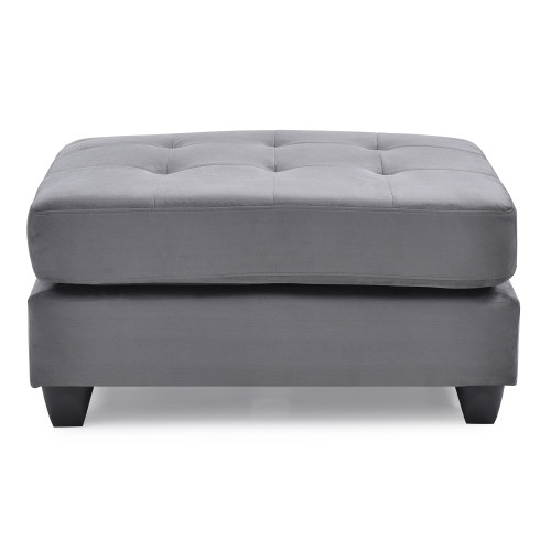 Upholstered Tufted Ottoman - 38" - Gray - IMAGE 1