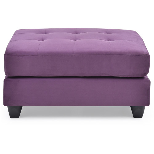 Upholstered Tufted Ottoman - 38" - Purple - IMAGE 1