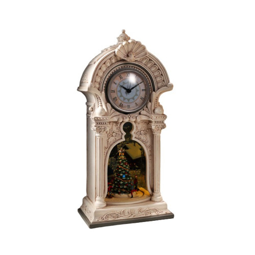 Grandfather Style Clock with Inset Christmas Tree - 14.25" - Set of 2 - IMAGE 1