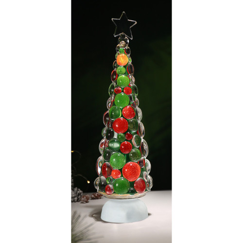 Set of 2 LED Lighted Christmas Ornament Tree Tabletop Decorations - 15" - Multicolor - IMAGE 1