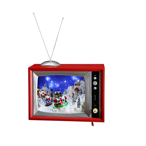 LED Cascading Snow Screen Village in Retro TV Decoration - 15.25" - Set of 2 - IMAGE 1