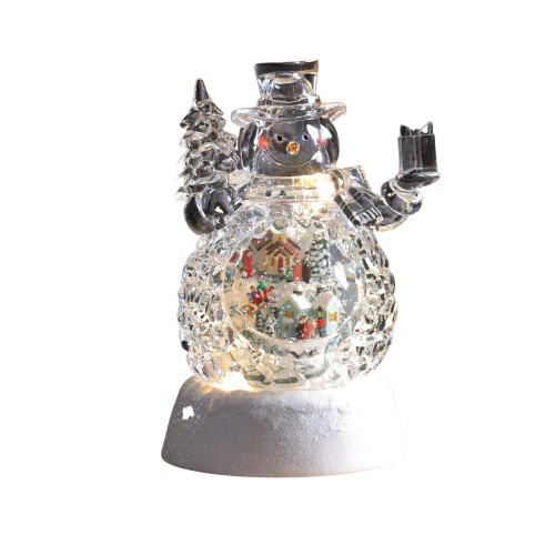 LED Lighted Musical Snowman with Village Waterglobe Christmas Decoration - IMAGE 1