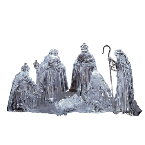 LED Lighted Christmas Nativity Figurine Set - 10.75" - Clear - 18-Piece - IMAGE 1