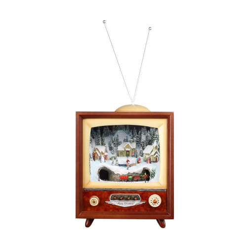 Animated Musical Television Christmas Decoration - 16" - IMAGE 1