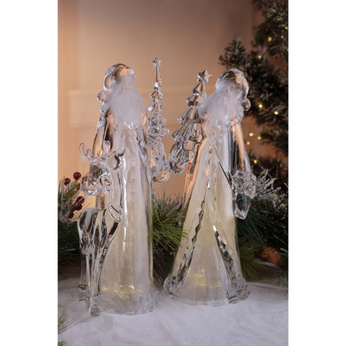 Santa with Glitter Christmas Figurine Decorations - 14.25" - Set of 4 - IMAGE 1