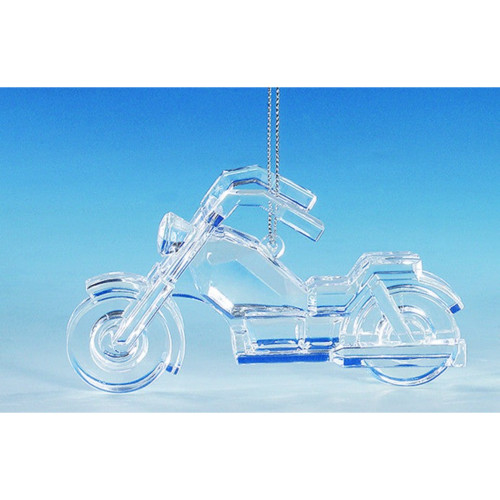 Icy Crystal Motorcycle Christmas Ornaments - 2.5" - Set of 4 - IMAGE 1