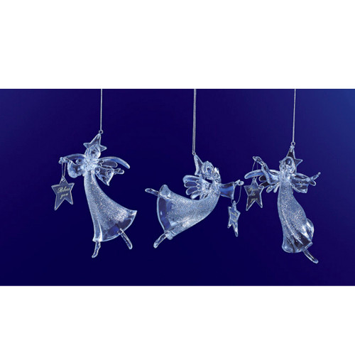Icy Crystal Glitter Angel Christmas Ornaments - 6" - Set of 6 - IMAGE 1