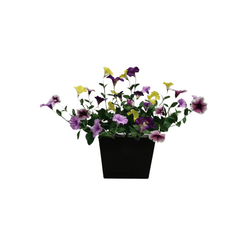 Artificial Petunia Floral Window Box Filler - 9.25" - Purple and Yellow - IMAGE 1