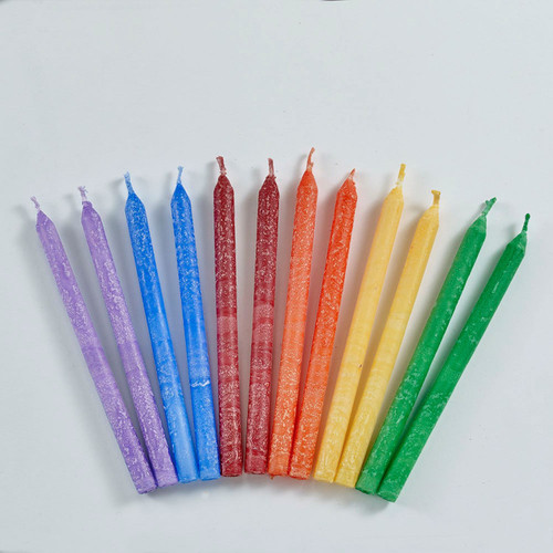 Premium Frosted Menorah Hanukkah Candles - 5.25" - Multicolor - 45ct - IMAGE 1