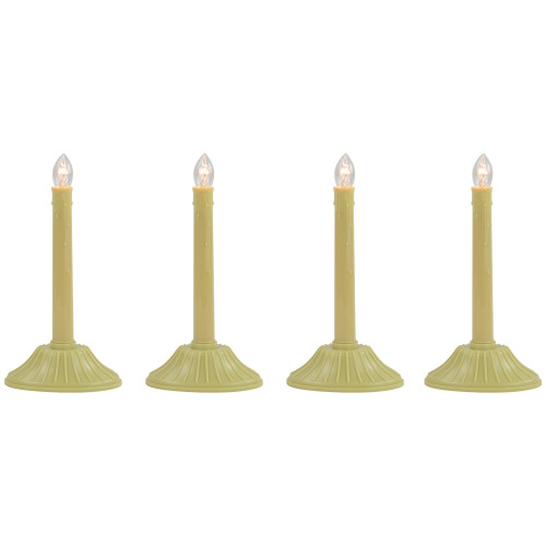 Single Light Window Candle on Oval Base - 9.5" - Cream - Set of 4 - IMAGE 1