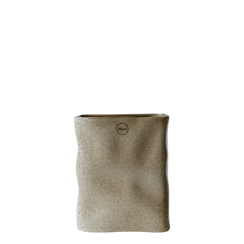 Abstract Rectangular Ceramic Vase - 31.5" - Beige - IMAGE 1