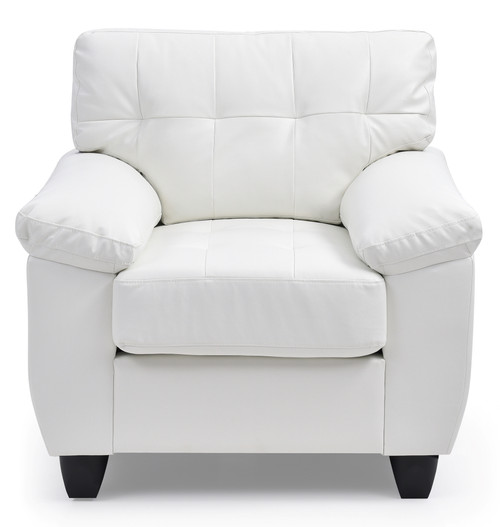 Tufted Upholstered Accent Chair - 36" - White - IMAGE 1