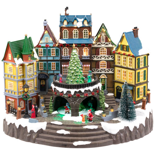 LED Lighted and Musical City Hall Christmas Village Display - 12.5" - IMAGE 1