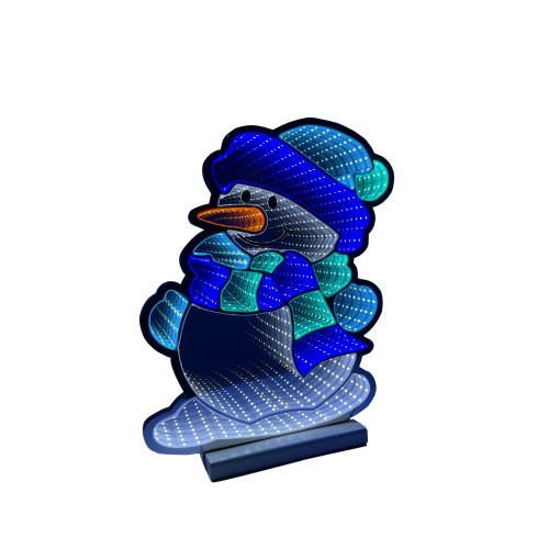 LED Lighted 3D Snowman Christmas Infinity Mirror - 16" - IMAGE 1