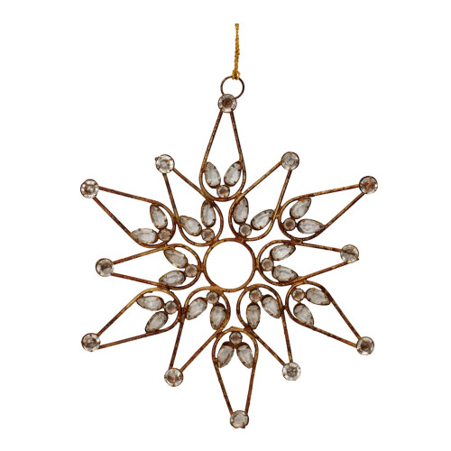 Jeweled Snowflake Christmas Ornaments - 9.75" - 4ct - IMAGE 1