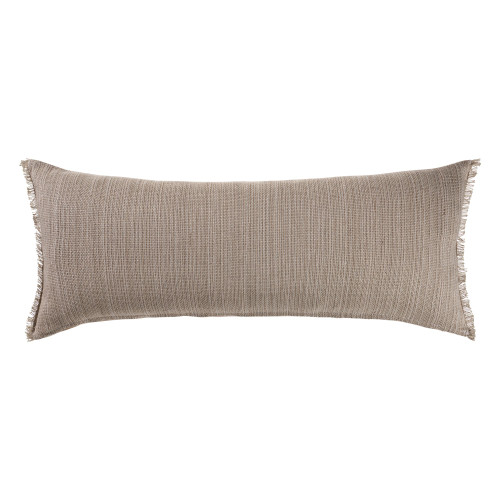 36" Tan Solid Rectangular Lumbar Throw Pillow - IMAGE 1