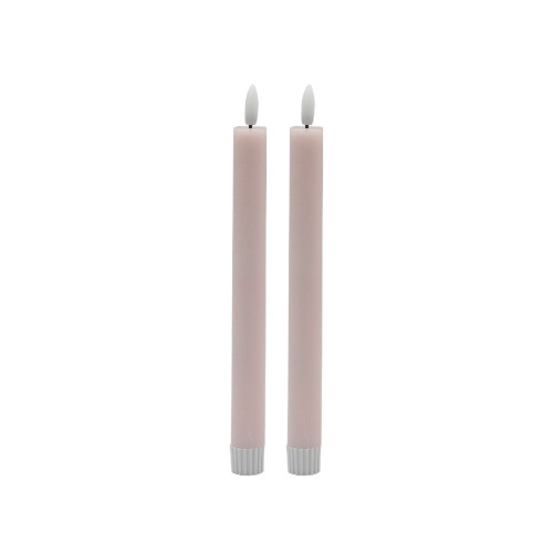 Medium Flameless LED Taper Candles - 8.5" - Pink - Set of 2 - IMAGE 1