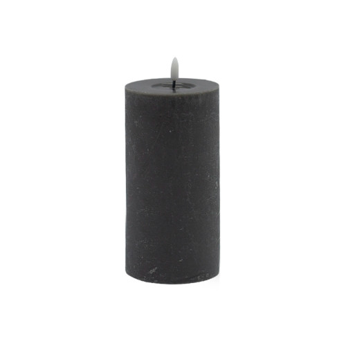 Battery Operated 3D Flame Large LED Pillar Candles - 8" - Gray - IMAGE 1